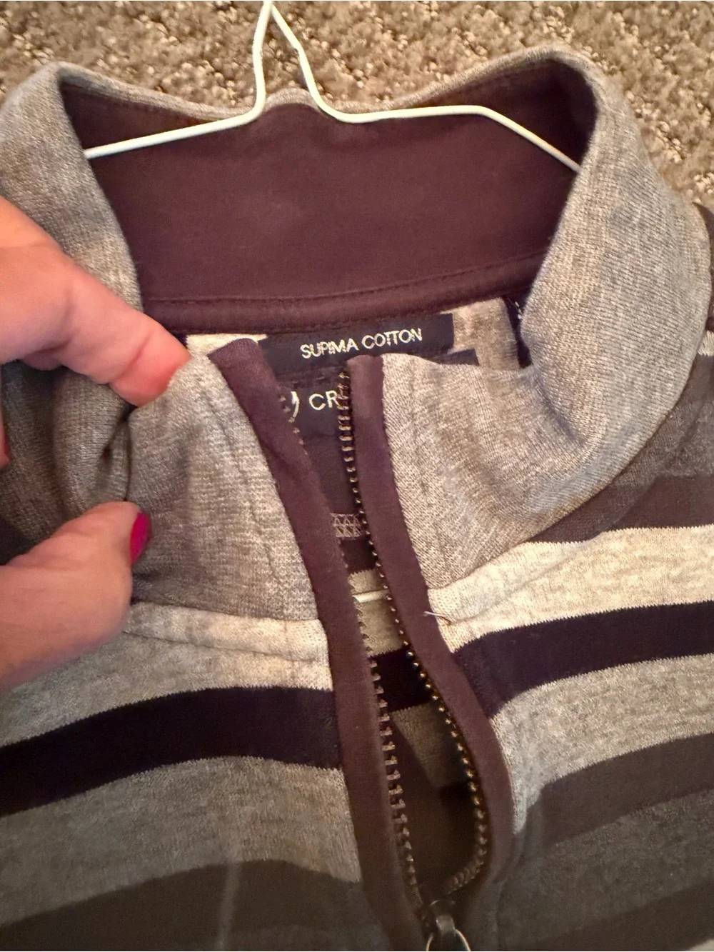 Cremieux Quarter-Zip Striped Sweater